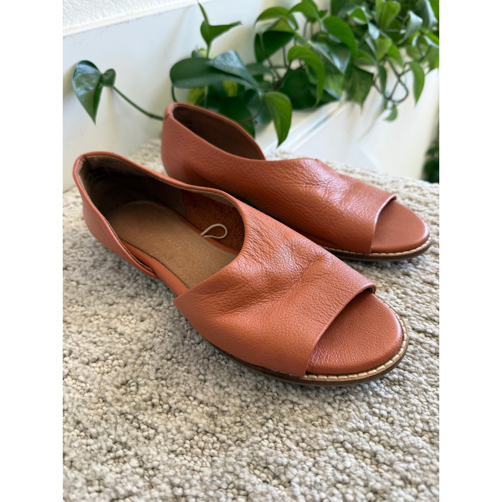 Anthropologie Leather Open-Toe Sandals in Terracotta